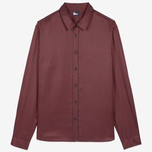 THE KOOPLES Striped Slim-Fit Silk-Blend Woven Shirt Sz Large $147